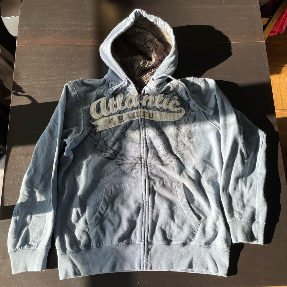 Nautica, jeans, zip up hoodie, blue, extra large